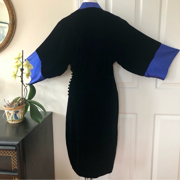 Flora Kung 80’s Velvet Wrap Dress - Picture 4 of 8
